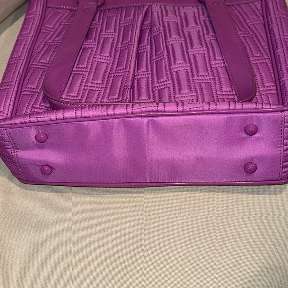 Vera Bradley Women’s Tote Bag – Purple Nylon with Patent Leather Trim - Picture 8 of 13